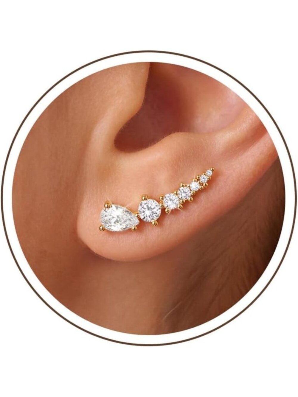 Stylish Ear Climber Earrings for Women, 14K Gold/Silver Plated, Trendy Jewelry
